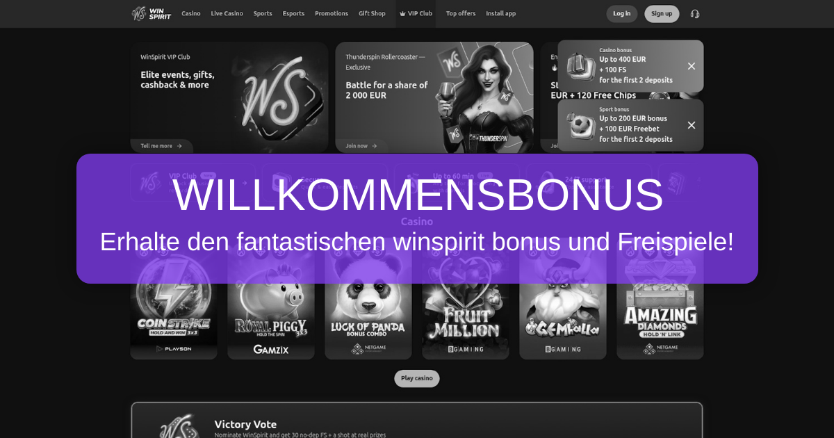 winspirit bonus Deutschland 2026 | Exklusiver Casino Bonus